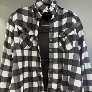 Road Armor Protective Biker Shirt- Mesh Plaid Flannel Shell, Kevlar Lining